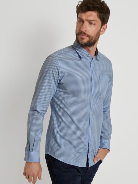 Gemustertes Slim Stretch-Hemd - Männer - light blue mini vichy check Gemustertes Slim Stretch-Hemd - Männer - light blue mini vichy check - 5 - TOM TAILOR