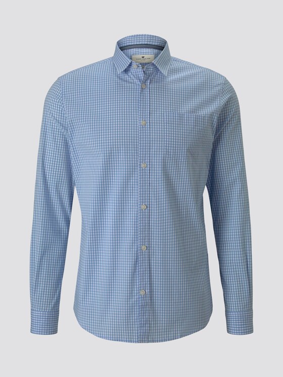 Gemustertes Slim Stretch-Hemd - Männer - light blue mini vichy check Gemustertes Slim Stretch-Hemd - Männer - light blue mini vichy check - 7 - TOM TAILOR