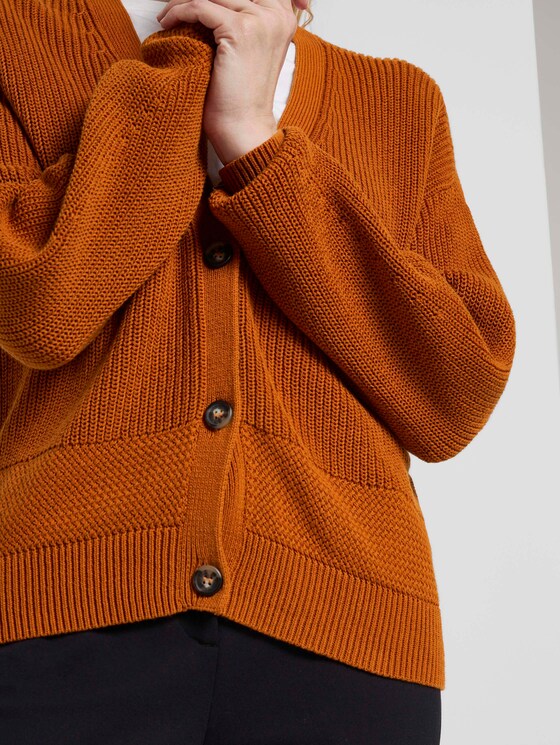 Lockerer Cardigan mit V-Ausschnitt - Frauen - Baked Ginger Orange Lockerer Cardigan mit V-Ausschnitt - Frauen - Baked Ginger Orange - 10 - Mine to five