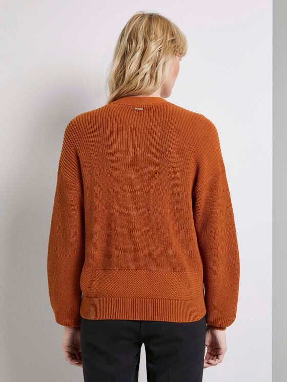 Lockerer Cardigan mit V-Ausschnitt - Frauen - Baked Ginger Orange Lockerer Cardigan mit V-Ausschnitt - Frauen - Baked Ginger Orange - 2 - Mine to five