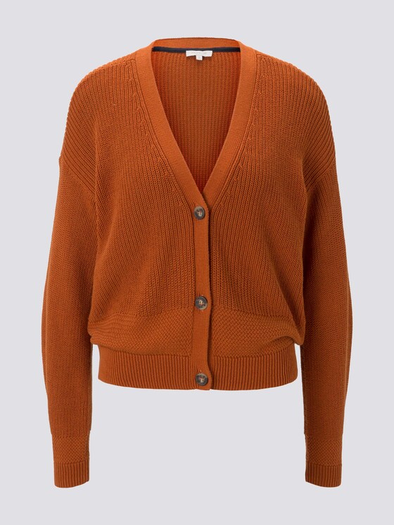Lockerer Cardigan mit V-Ausschnitt - Frauen - Baked Ginger Orange Lockerer Cardigan mit V-Ausschnitt - Frauen - Baked Ginger Orange - 7 - Mine to five