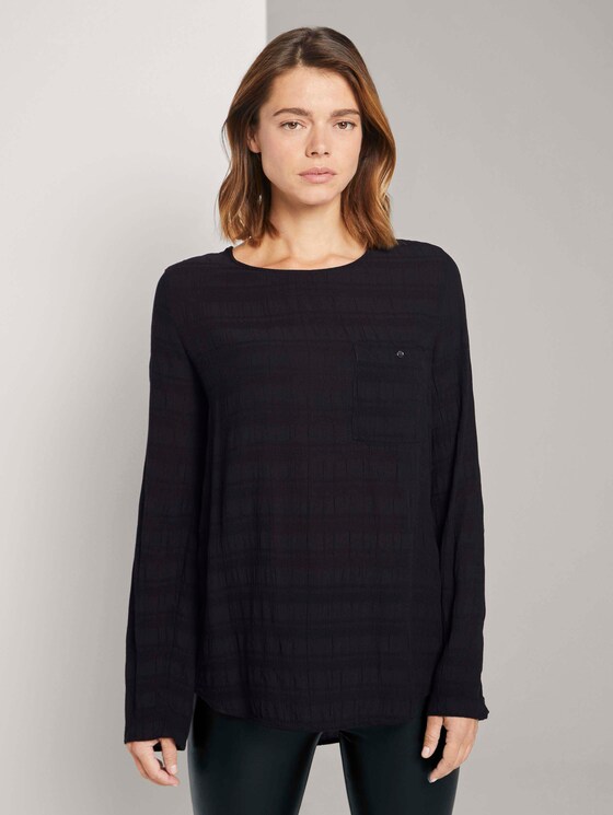 Tunika Bluse mit Brusttasche - Frauen - Deep Black Tunika Bluse mit Brusttasche - Frauen - Deep Black - 1 - TOM TAILOR Denim