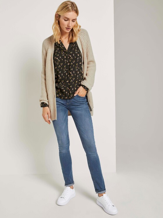 Henley shirt with turn-ups - Women - dark rosin floral design Henley shirt with turn-ups - Women - dark rosin floral design - 3 - TOM TAILOR