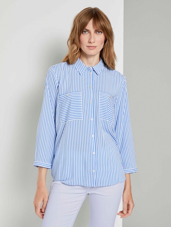 Gestreifte Hemdbluse - Frauen - stripe vertical blue Gestreifte Hemdbluse - Frauen - stripe vertical blue - 1 - TOM TAILOR