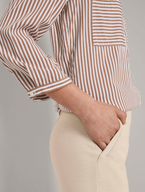 Gestreifte Hemdbluse - Frauen - camel white stripe Gestreifte Hemdbluse - Frauen - camel white stripe - 10 - TOM TAILOR