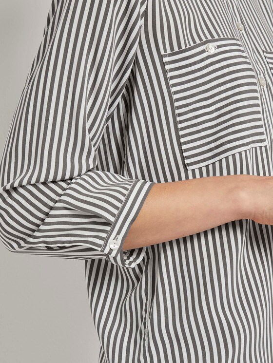 Gestreifte Hemdbluse - Frauen - grey vertical stripe Gestreifte Hemdbluse - Frauen - grey vertical stripe - 10 - TOM TAILOR