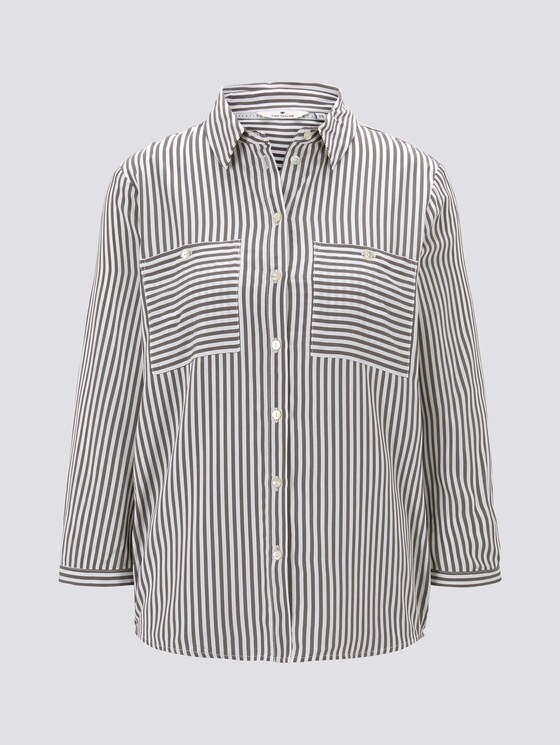 Gestreifte Hemdbluse - Frauen - grey vertical stripe Gestreifte Hemdbluse - Frauen - grey vertical stripe - 7 - TOM TAILOR