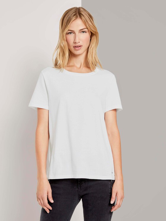 Lockeres Basic-T-Shirt - Frauen - Off White Lockeres Basic-T-Shirt - Frauen - Off White - 1 - TOM TAILOR Denim