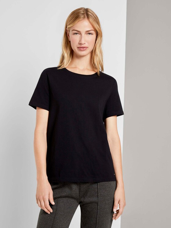 Lockeres Basic-T-Shirt - Frauen - Deep Black Lockeres Basic-T-Shirt - Frauen - Deep Black - 1 - TOM TAILOR Denim