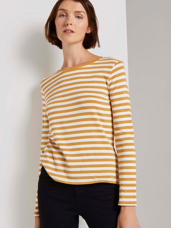 Striped long-sleeved shirt - Women - yellow white stripe Striped long-sleeved shirt - Women - yellow white stripe - 5 - TOM TAILOR Denim