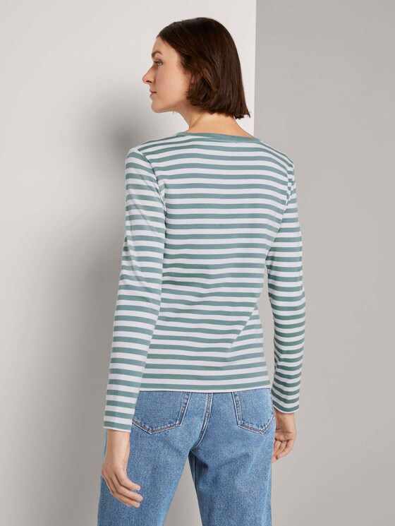 Gestreiftes Langarmshirt - Frauen - mineral white stripe Gestreiftes Langarmshirt - Frauen - mineral white stripe - 2 - TOM TAILOR Denim