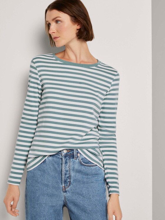 Gestreiftes Langarmshirt - Frauen - mineral white stripe Gestreiftes Langarmshirt - Frauen - mineral white stripe - 5 - TOM TAILOR Denim
