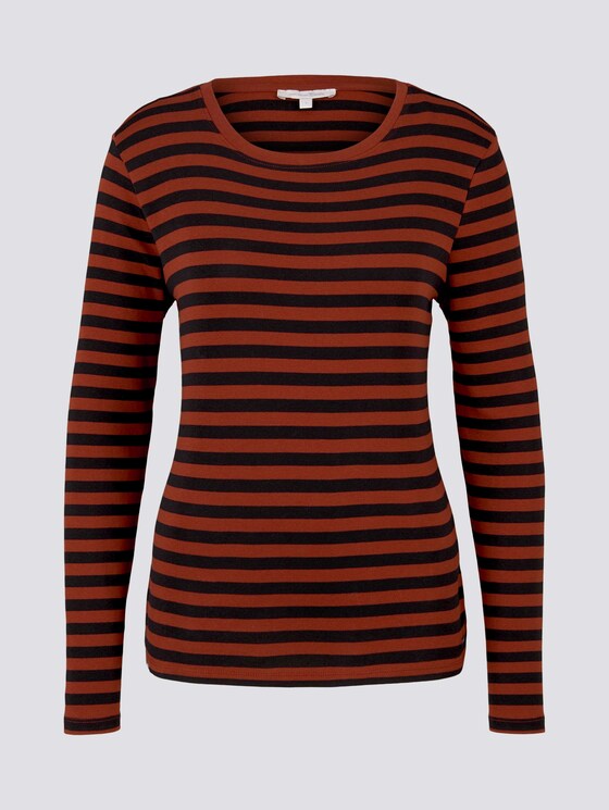 Gestreiftes Langarmshirt - Frauen - rust black stripe Gestreiftes Langarmshirt - Frauen - rust black stripe - 7 - TOM TAILOR Denim