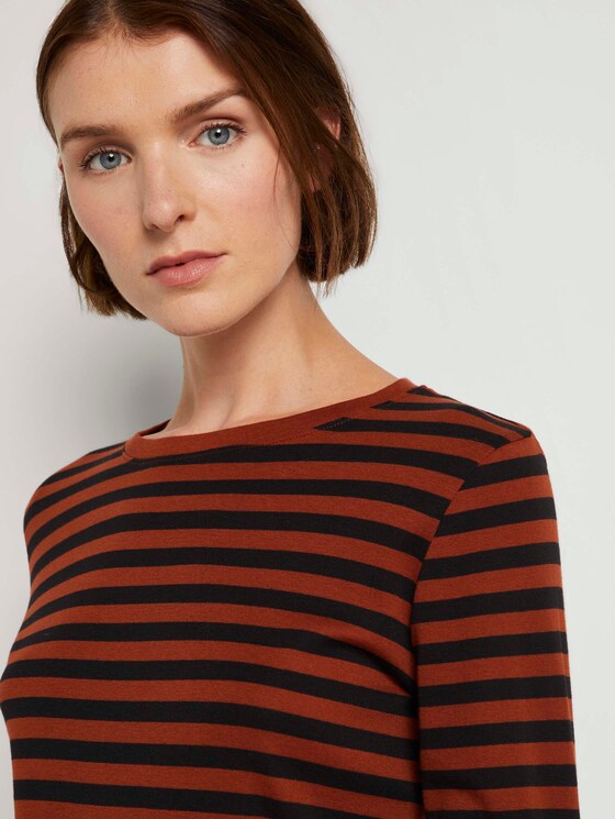 Gestreiftes Langarmshirt - Frauen - rust black stripe Gestreiftes Langarmshirt - Frauen - rust black stripe - 9 - TOM TAILOR Denim