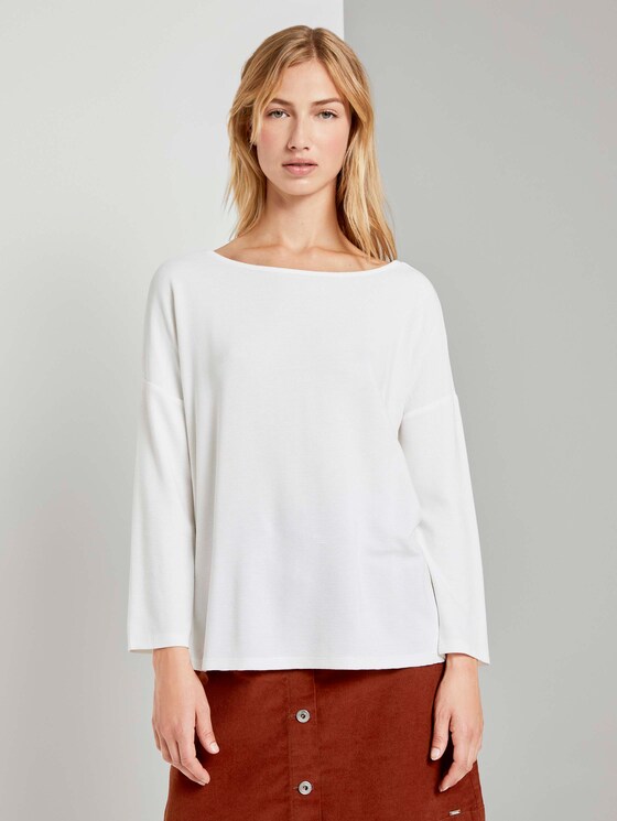 Strukturiertes Boxy-Shirt - Frauen - Off White Strukturiertes Boxy-Shirt - Frauen - Off White - 1 - TOM TAILOR Denim
