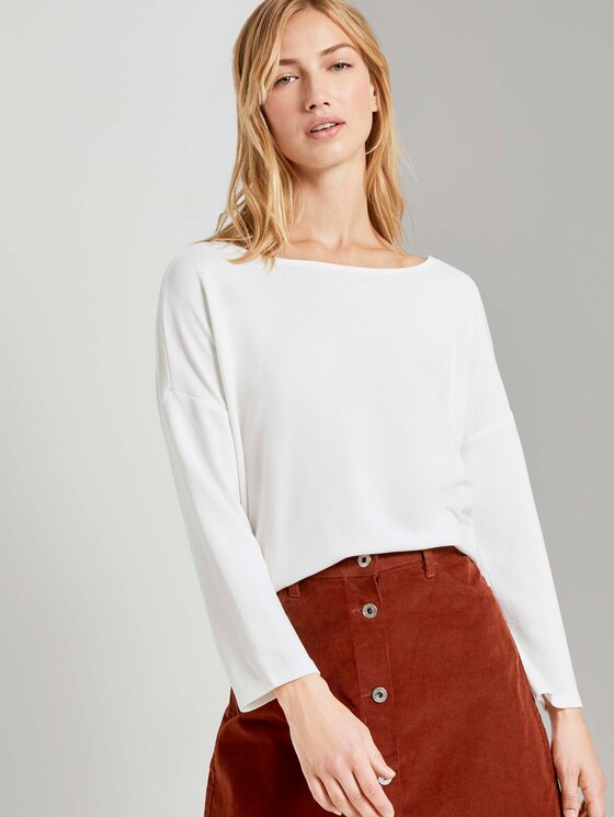 Strukturiertes Boxy-Shirt - Frauen - Off White Strukturiertes Boxy-Shirt - Frauen - Off White - 5 - TOM TAILOR Denim