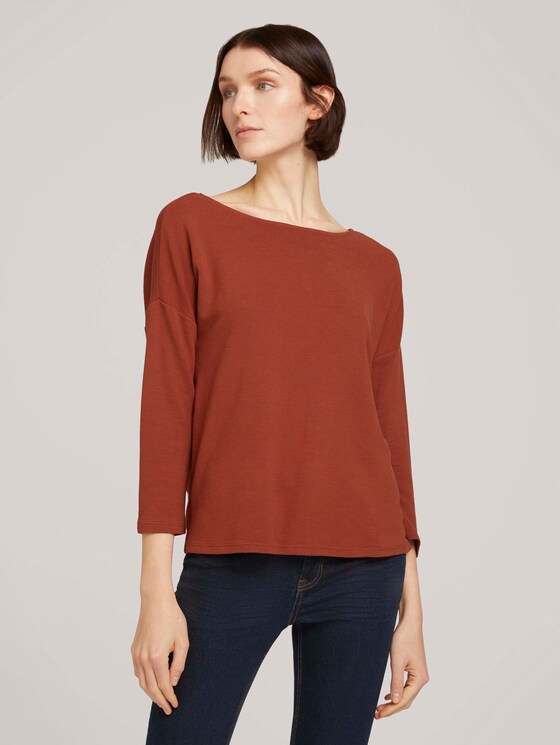 Strukturiertes Boxy-Shirt - Frauen - Rust Orange Strukturiertes Boxy-Shirt - Frauen - Rust Orange - 1 - TOM TAILOR Denim