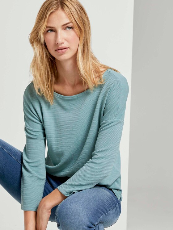 Strukturiertes Boxy-Shirt - Frauen - Mineral Stone Blue Strukturiertes Boxy-Shirt - Frauen - Mineral Stone Blue - 5 - TOM TAILOR Denim