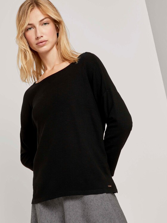 Strukturiertes Boxy-Shirt - Frauen - Deep Black Strukturiertes Boxy-Shirt - Frauen - Deep Black - 5 - TOM TAILOR Denim