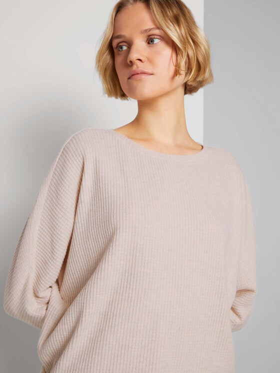 T-Shirt mit Fledermausärmeln - Frauen - creme beige melange T-Shirt mit Fledermausärmeln - Frauen - creme beige melange - 9 - TOM TAILOR Denim
