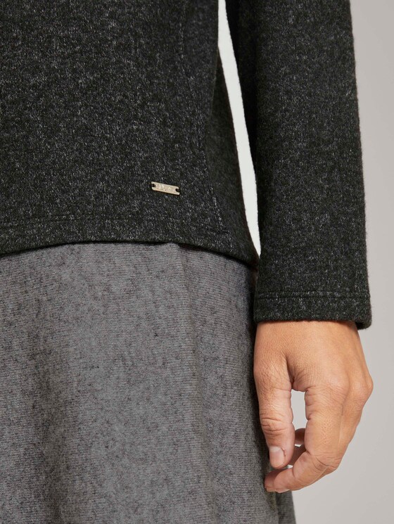 Meliertes Sweatshirt mit Stehkragen - Frauen - Shale Grey Melange Meliertes Sweatshirt mit Stehkragen - Frauen - Shale Grey Melange - 10 - TOM TAILOR Denim