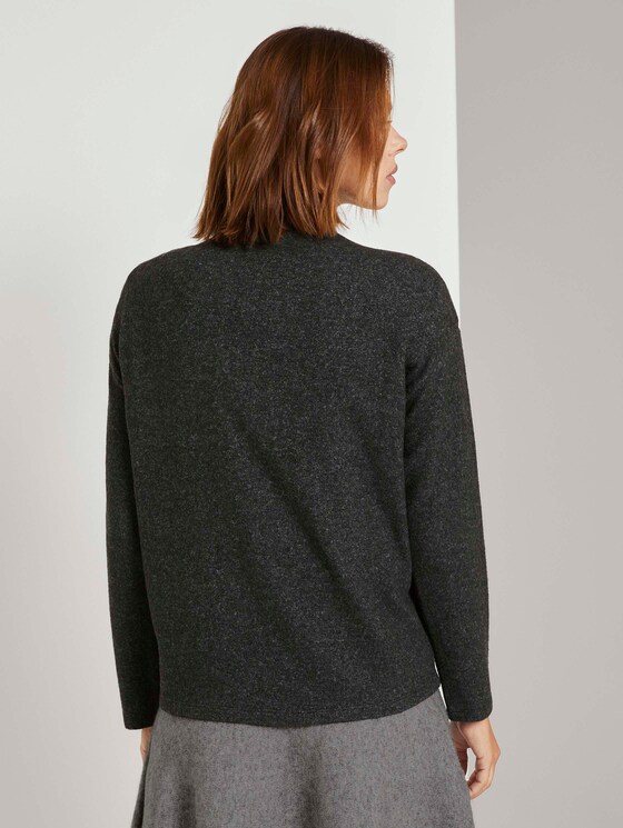 Meliertes Sweatshirt mit Stehkragen - Frauen - Shale Grey Melange Meliertes Sweatshirt mit Stehkragen - Frauen - Shale Grey Melange - 2 - TOM TAILOR Denim