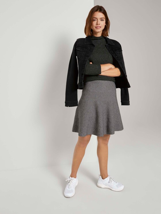Meliertes Sweatshirt mit Stehkragen - Frauen - Shale Grey Melange Meliertes Sweatshirt mit Stehkragen - Frauen - Shale Grey Melange - 3 - TOM TAILOR Denim