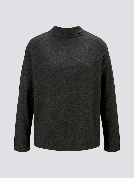 Meliertes Sweatshirt mit Stehkragen - Frauen - Shale Grey Melange Meliertes Sweatshirt mit Stehkragen - Frauen - Shale Grey Melange - 7 - TOM TAILOR Denim
