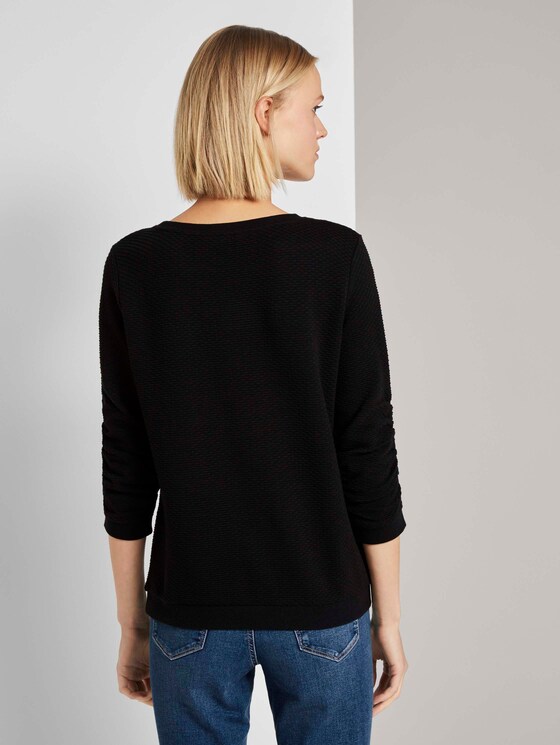 Strukturiertes Sweatshirt - Frauen - Deep Black Strukturiertes Sweatshirt - Frauen - Deep Black - 2 - TOM TAILOR Denim