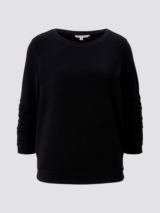 Strukturiertes Sweatshirt - Frauen - Deep Black Strukturiertes Sweatshirt - Frauen - Deep Black - 7 - TOM TAILOR Denim