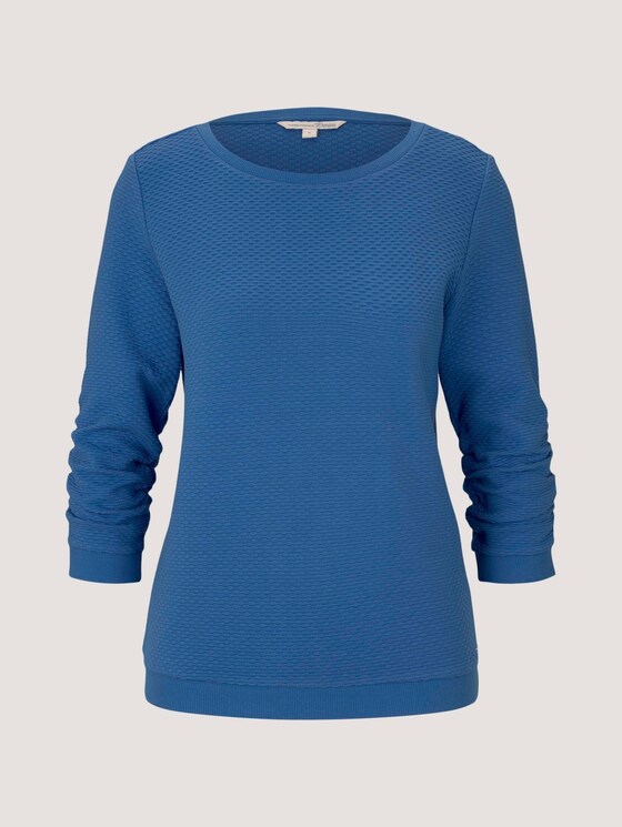 Strukturiertes Sweatshirt mit Bio-Baumwolle - Frauen - mid blue Strukturiertes Sweatshirt mit Bio-Baumwolle - Frauen - mid blue - 7 - TOM TAILOR Denim