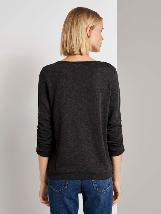 Print-Sweatshirt mit 3/4-Arm - Frauen - Shale Grey Melange Print-Sweatshirt mit 3/4-Arm - Frauen - Shale Grey Melange - 2 - TOM TAILOR Denim