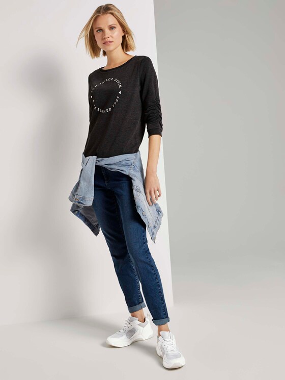 Print-Sweatshirt mit 3/4-Arm - Frauen - Shale Grey Melange Print-Sweatshirt mit 3/4-Arm - Frauen - Shale Grey Melange - 3 - TOM TAILOR Denim