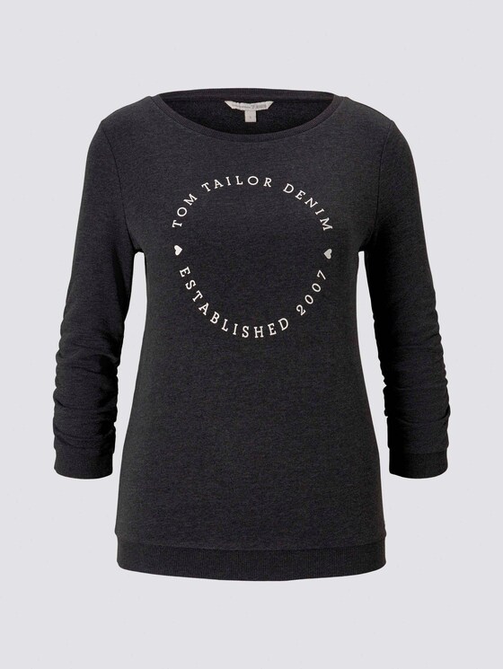 Print-Sweatshirt mit 3/4-Arm - Frauen - Shale Grey Melange Print-Sweatshirt mit 3/4-Arm - Frauen - Shale Grey Melange - 7 - TOM TAILOR Denim