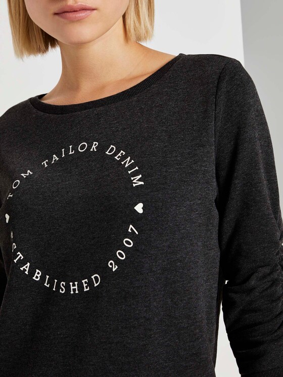 Print-Sweatshirt mit 3/4-Arm - Frauen - Shale Grey Melange Print-Sweatshirt mit 3/4-Arm - Frauen - Shale Grey Melange - 9 - TOM TAILOR Denim