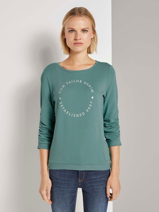 Print-Sweatshirt mit 3/4-Arm - Frauen - Mineral Stone Blue Print-Sweatshirt mit 3/4-Arm - Frauen - Mineral Stone Blue - 1 - TOM TAILOR Denim