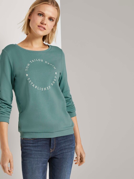 Print-Sweatshirt mit 3/4-Arm - Frauen - Mineral Stone Blue Print-Sweatshirt mit 3/4-Arm - Frauen - Mineral Stone Blue - 5 - TOM TAILOR Denim