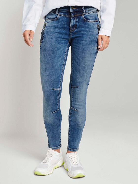 Extra Skinny Jona Biker-Jeans - Frauen - Used Mid Stone Blue Denim Extra Skinny Jona Biker-Jeans - Frauen - Used Mid Stone Blue Denim - 1 - TOM TAILOR Denim