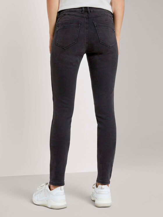 Extra Skinny Jona Biker-Jeans mit Reißverschlussdetails - Frauen - used dark stone black denim Extra Skinny Jona Biker-Jeans mit Reißverschlussdetails - Frauen - used dark stone black denim - 2 - TOM TAILOR Denim