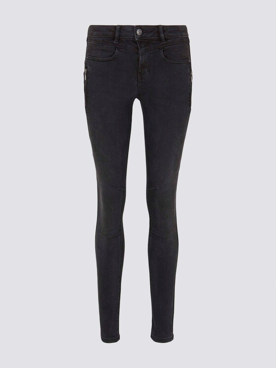 Extra Skinny Jona Biker-Jeans mit Reißverschlussdetails - Frauen - used dark stone black denim Extra Skinny Jona Biker-Jeans mit Reißverschlussdetails - Frauen - used dark stone black denim - 7 - TOM TAILOR Denim