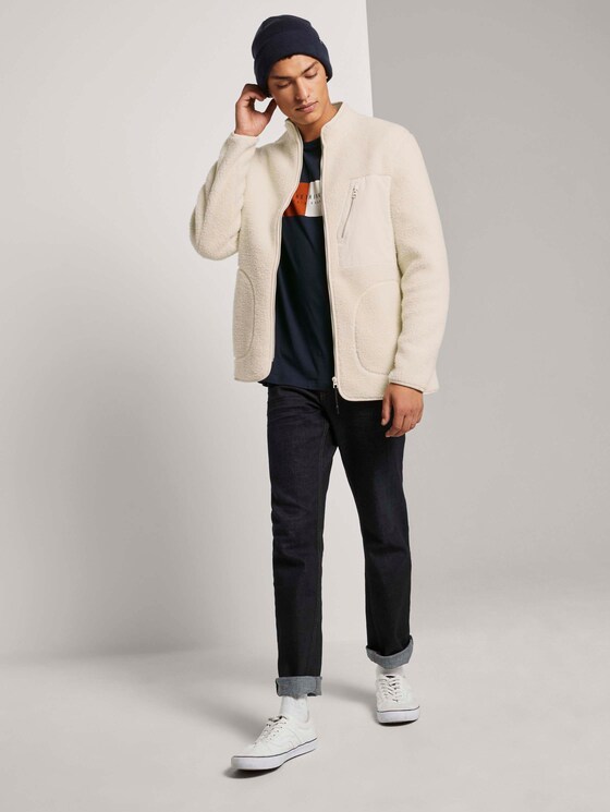 Teddy-Jacke mit Stehkragen - Männer - smoke white Teddy-Jacke mit Stehkragen - Männer - smoke white - 3 - TOM TAILOR Denim