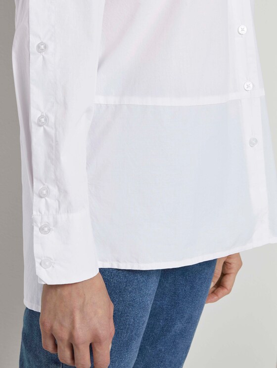 Hemdbluse mit Knopfleistendetail am Ärmel - Frauen - White Hemdbluse mit Knopfleistendetail am Ärmel - Frauen - White - 9 - Mine to five