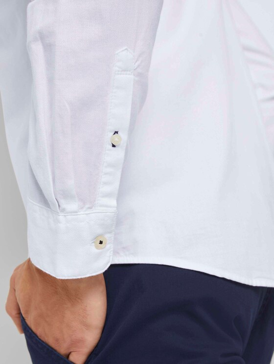 Gemustertes Hemd mit Brusttasche - Männer - White Gemustertes Hemd mit Brusttasche - Männer - White - 10 - TOM TAILOR