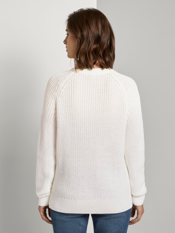 Basic Pullover mit Raglan-Ärmeln - Frauen - Off White Basic Pullover mit Raglan-Ärmeln - Frauen - Off White - 2 - TOM TAILOR Denim