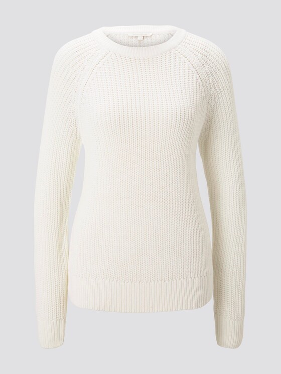 Basic Pullover mit Raglan-Ärmeln - Frauen - Off White Basic Pullover mit Raglan-Ärmeln - Frauen - Off White - 7 - TOM TAILOR Denim