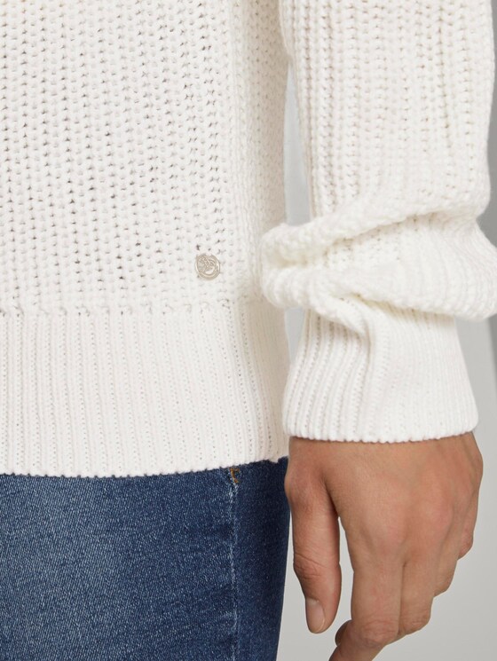 Basic Pullover mit Raglan-Ärmeln - Frauen - Off White Basic Pullover mit Raglan-Ärmeln - Frauen - Off White - 9 - TOM TAILOR Denim