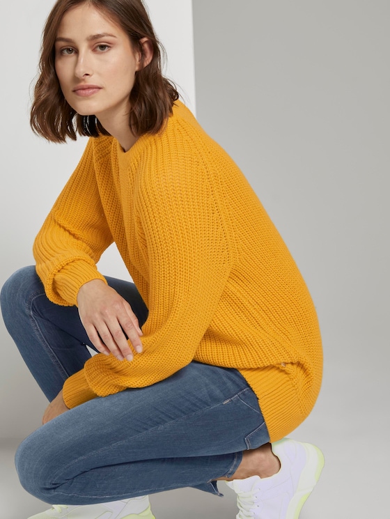 Basic Pullover mit Raglan-Ärmeln - Frauen - Indian Spice Yellow Basic Pullover mit Raglan-Ärmeln - Frauen - Indian Spice Yellow - 5 - TOM TAILOR Denim