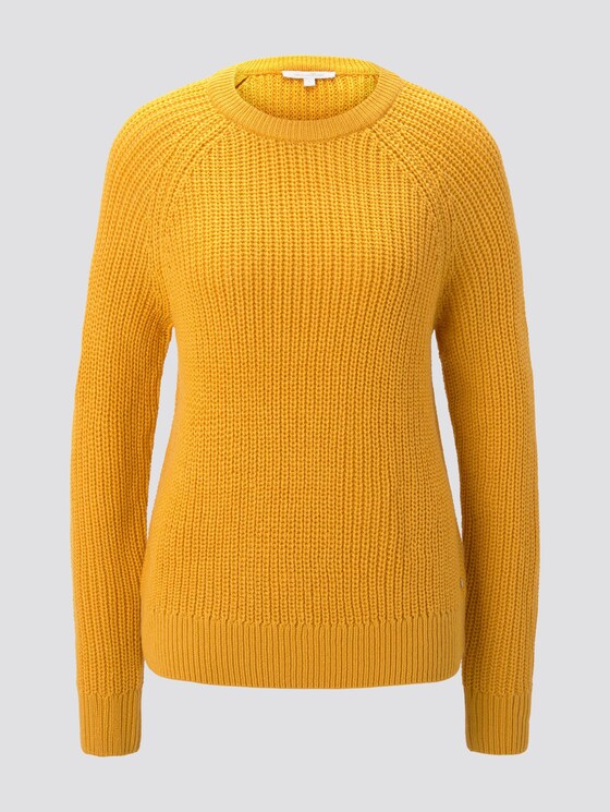 Basic Pullover mit Raglan-Ärmeln - Frauen - Indian Spice Yellow Basic Pullover mit Raglan-Ärmeln - Frauen - Indian Spice Yellow - 7 - TOM TAILOR Denim