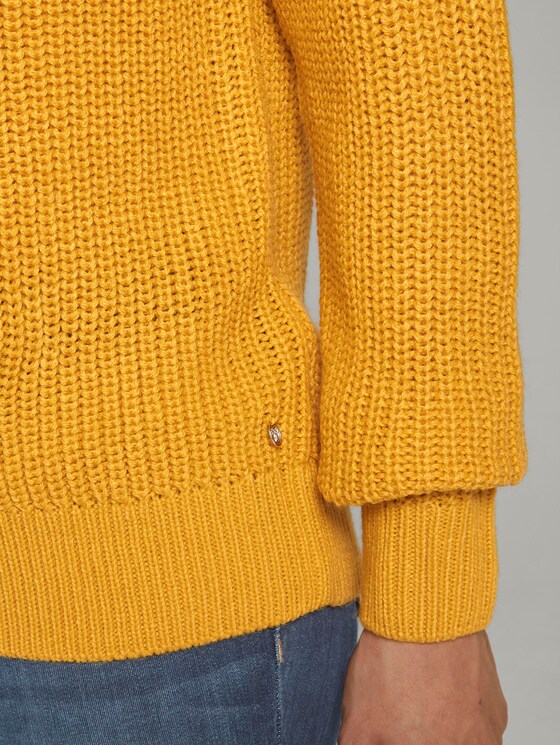 Basic Pullover mit Raglan-Ärmeln - Frauen - Indian Spice Yellow Basic Pullover mit Raglan-Ärmeln - Frauen - Indian Spice Yellow - 9 - TOM TAILOR Denim