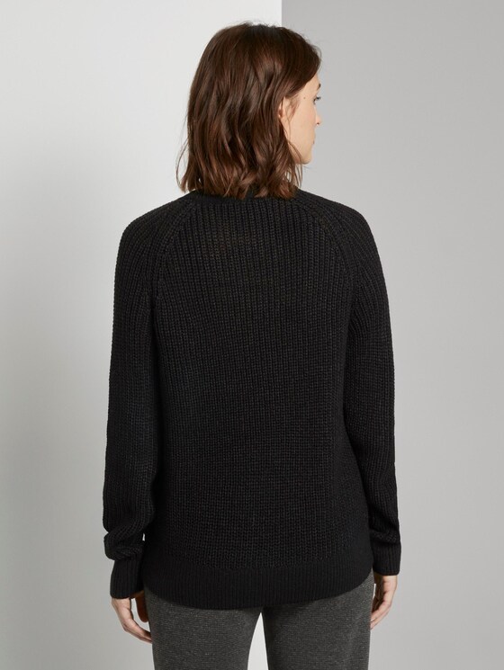 Basic Pullover mit Raglan-Ärmeln - Frauen - Deep Black Basic Pullover mit Raglan-Ärmeln - Frauen - Deep Black - 2 - TOM TAILOR Denim